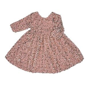 Mila & Rose Rose Gold Velvet Sequin Dress‎